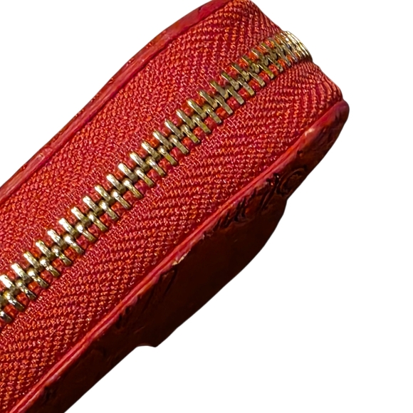 Love Moschino Italy Portafoglio Red Embossed Zip Wallet OS - Picture 10 of 11